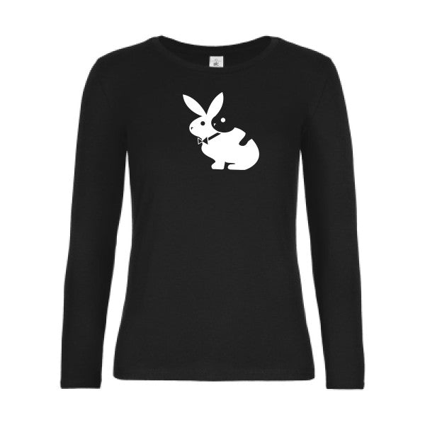 t-shirt lsl femme hot- Black flex blanc
