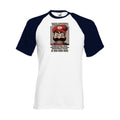 T-shirt fruit of the loom baseball  Wanted Mario  couleur White/Deep Navy